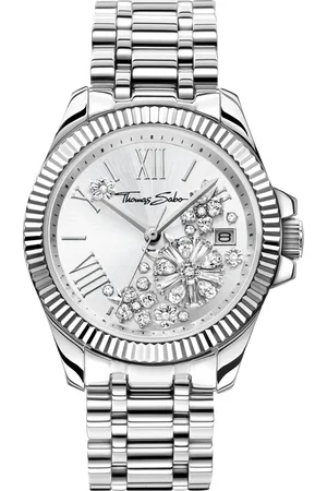 Thomas Sabo Women’s watch flowers from white stones silver-coloured