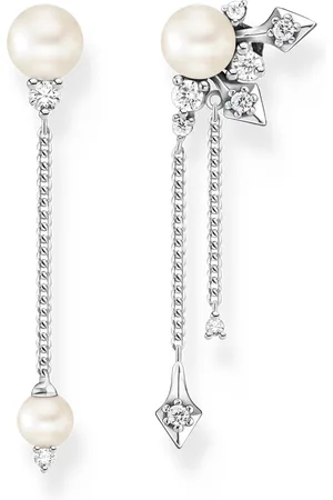 Thomas Sabo Earrings pearl with winter sun rays silver white