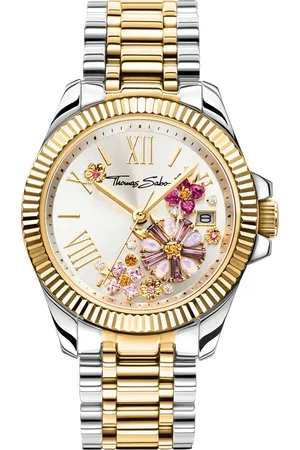 Thomas Sabo Women’s watch flowers from pink colored stones silver-coloured