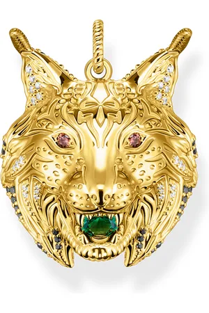 Thomas Sabo Pendant lynx head gold plated multicoloured