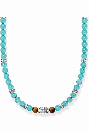 Thomas Sabo Necklace with turquoise beads and tiger