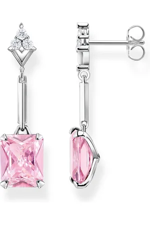 Thomas Sabo Earrings with pink and white stones silver pink