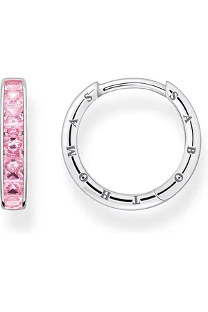 Thomas Sabo Hoop earrings with pink stones pavé silver pink