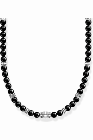 Thomas Sabo Necklace with black onyx beads silver black
