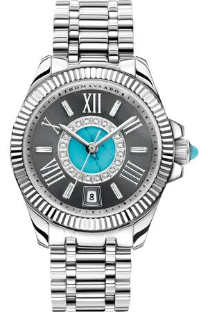 Thomas Sabo Women’s watch Mystic Island with white stones and simulated turquoise silver-coloured silver-coloured