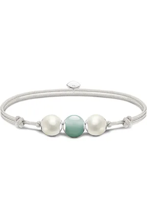 Thomas Sabo Bracelet Karma Secret with green aventurine Bead and white freshwater pearls multicoloured