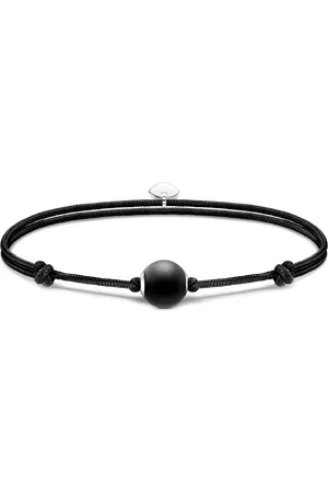 Thomas Sabo Bracelet Karma Secret with black obsidian Bead matt black