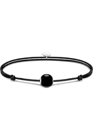 Thomas Sabo Bracelet Karma Secret with black obsidian Bead polished black