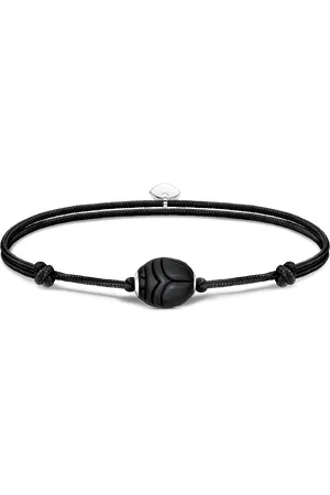 Thomas Sabo Bracelet Karma Secret with black obsidian Bead matt black