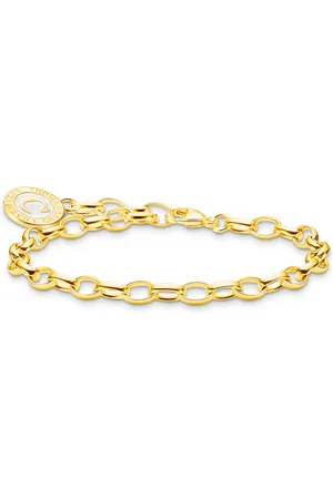 Thomas Sabo Member Charm bracelet with white Coin gold plated yellow gold coloured