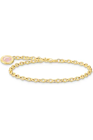 Thomas Sabo Member Charm bracelet with pink Coin gold plated yellow gold coloured