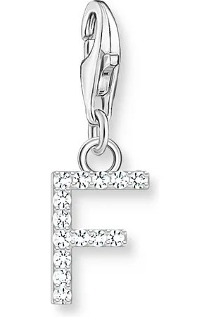 Thomas Sabo Charm pendant letter F with white stones silver white