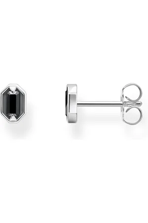 Thomas Sabo Blackened silver ear studs with crocodile eyes and black stones black