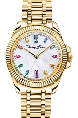 Thomas Sabo Watch for women Divine Rainbow coloured stones yellow gold-coloured yellow gold coloured