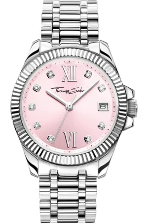 Thomas Sabo Watch for women Divine Pink with white stones silver-coloured 204