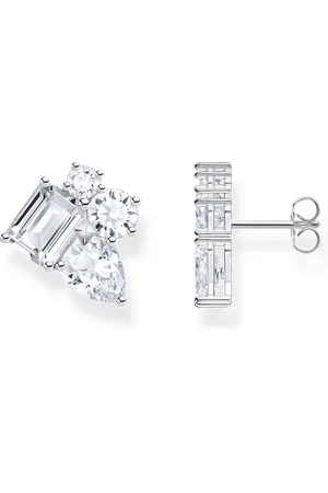 Thomas Sabo Silver ear studs with white zirconia in different sizes white
