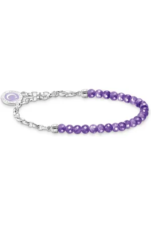 Thomas Sabo Member Charm bracelet with violet imitation amethyst beads silver violet