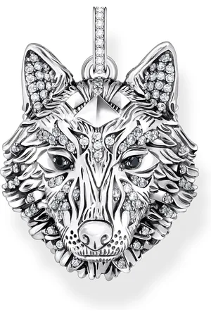 Thomas Sabo Silver blackened pendant wolf