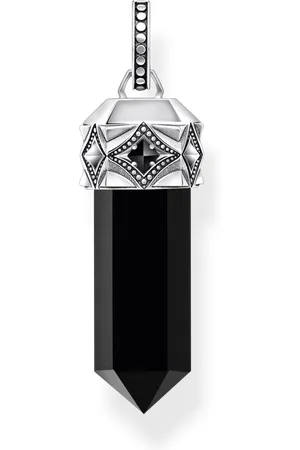Thomas Sabo Silver blackened pendant with hexagon-cut black onyx black