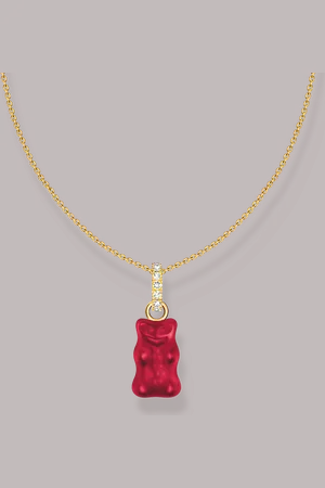 Thomas Sabo Gold-plated necklace with red goldbears pendant and zirconia red