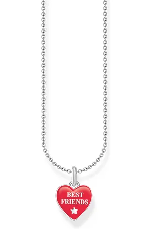 Thomas Sabo Silver necklace with red heart pendant with cold enamel red