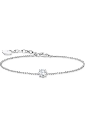 Thomas Sabo Silver bracelet with white zirconia pendant white