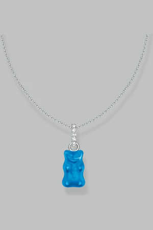 Thomas Sabo Silver necklace with blue goldbears pendant and zirconia blue