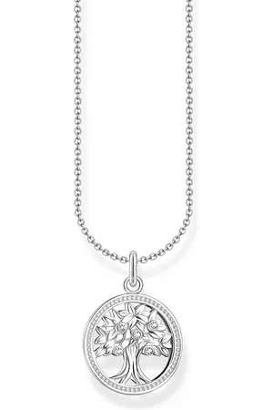 Thomas Sabo Silver necklace with tree of love pendant and white zirconia white