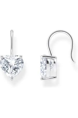 Thomas Sabo Silver earrings with white heart-shaped zirconia white