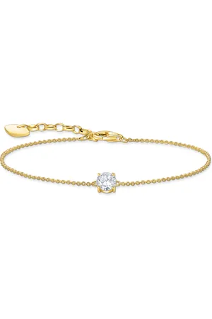 Thomas Sabo Gold-plated bracelet with white zirconia pendant white
