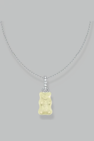 Thomas Sabo Silver necklace with white goldbears pendant and zirconia white