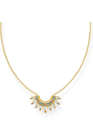 Thomas Sabo Gold-plated necklace with sun beams and colourful stones multicoloured