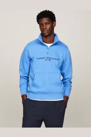 Buy Tommy Hilfiger Blue Global Stripe Monotype Half-zip Sweatshirt