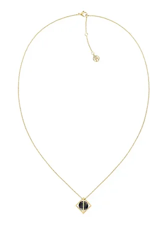 Tommy Hilfiger Plated Onyx Orb Necklace