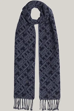 Tommy Hilfiger TH Monogram Wool Scarf with Cashmere