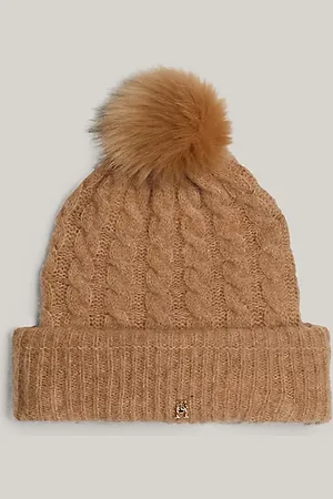 Tommy Hilfiger Cable Knit Beanie With Alpaca