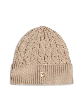 Tommy Hilfiger TH Monogram Cable Knit Beanie