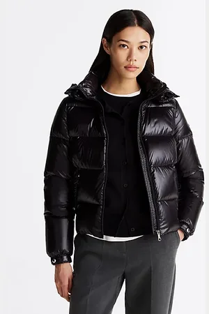 Tommy Hilfiger High-Shine Hooded Down Puffer Jacket