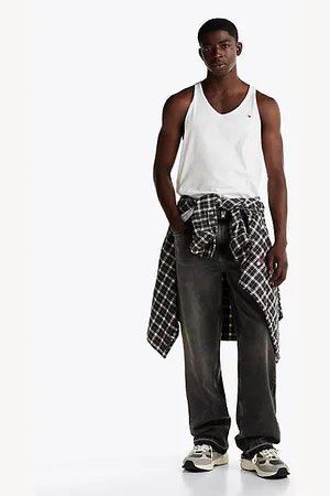 Tommy Hilfiger Faded Black Regular Straight Leg Jeans