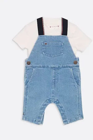 Tommy Hilfiger Contrast Strap Denim Dungarees