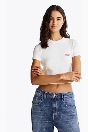 Tommy Hilfiger Logo Cropped Slim T-Shirt