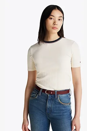 Tommy Hilfiger Rib-Knit Contrast Collar Slim T-Shirt