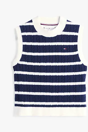 Tommy Hilfiger Stripe Cable Knit Sweater Vest