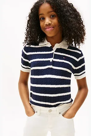 Tommy Hilfiger Cable Knit Short Sleeve Polo Jumper