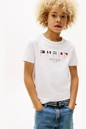 Tommy Hilfiger Multi-Flag Embroidery Crew Neck T-Shirt