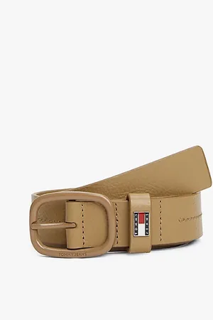 Tommy Hilfiger Logo Plaque Leather Belt