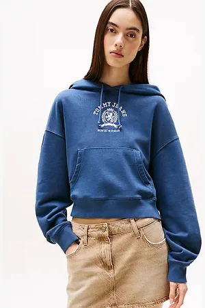Tommy Hilfiger Crest Logo Boxy Cropped Hoody