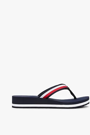 Tommy Hilfiger Signature Strap Wedge Flip Flops