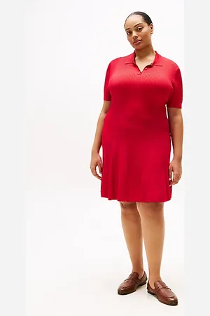 Tommy Hilfiger Curve Ribbed Mini Polo Dress