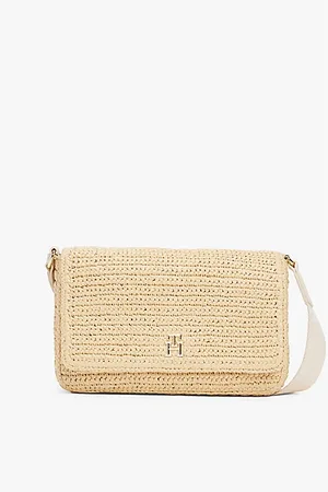 Tommy Hilfiger Raffia Convertible Crossbody Bag